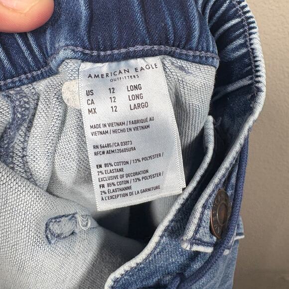 American Eagle 12 Long Cozy Next Level Stretch Jogger Jegging Blue Super Soft - Picture 11 of 12